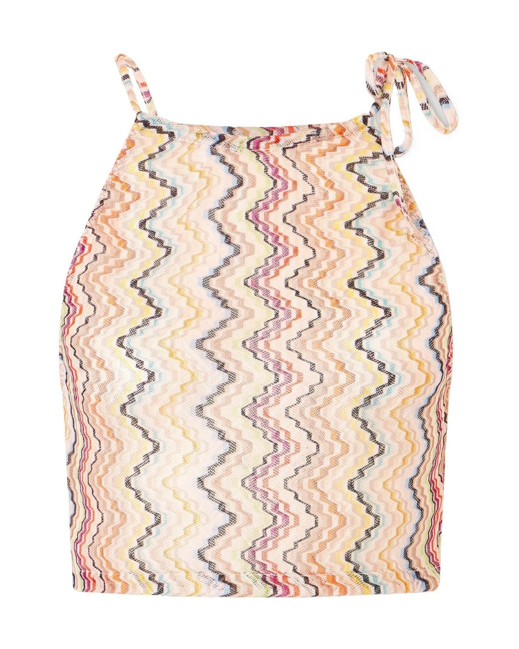 Missoni Pink Striped Mesh Halterneck Top