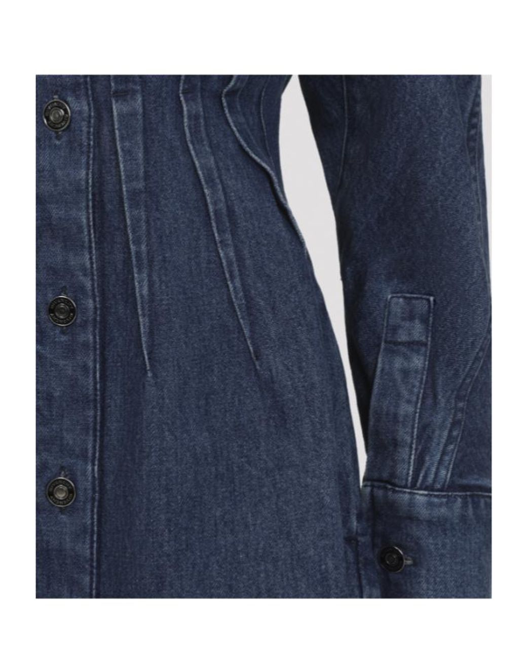 Givenchy Blue Collared Long-Sleeve Mini Denim Dress
