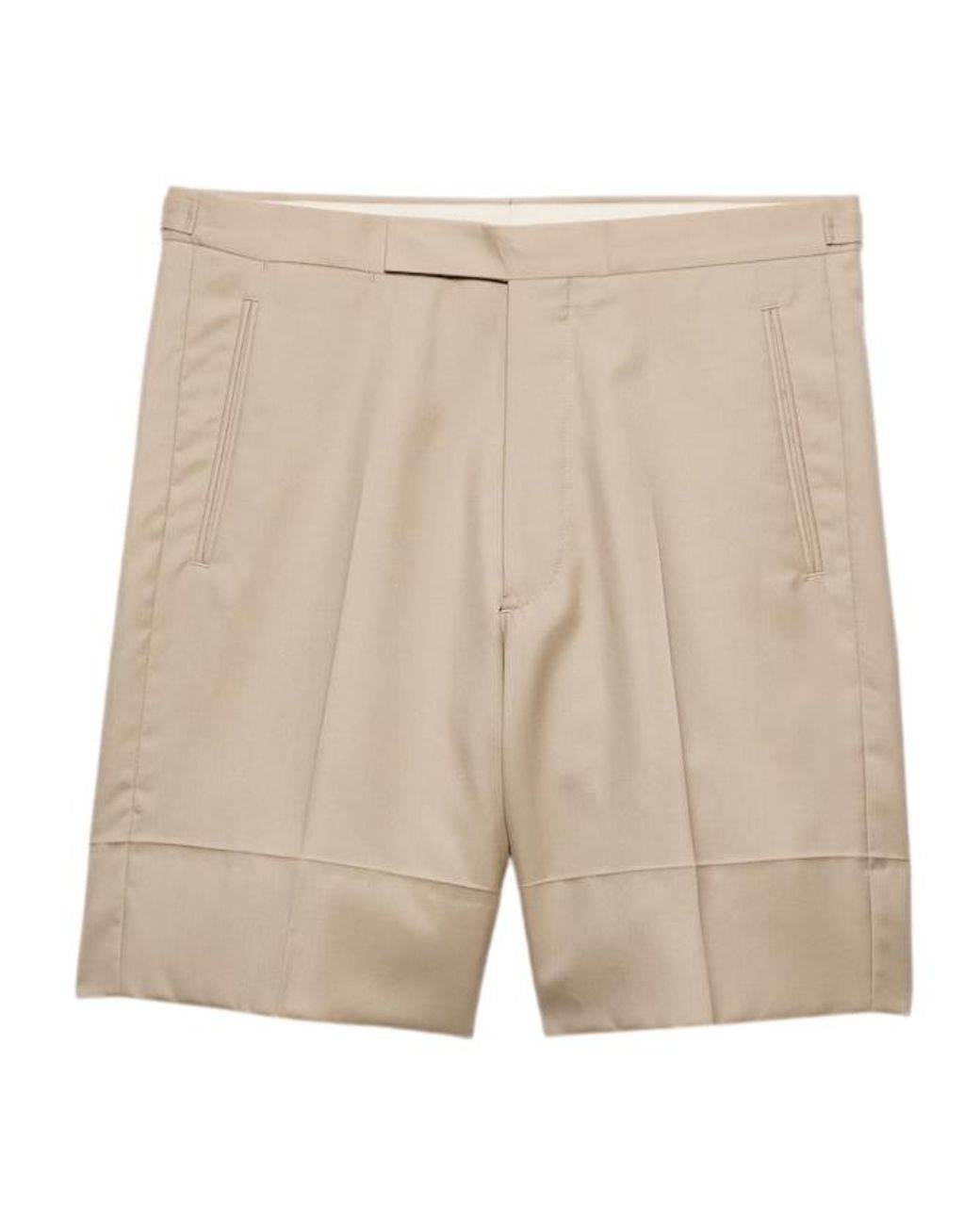 Prada Natural Triangle-Patch Shorts for men