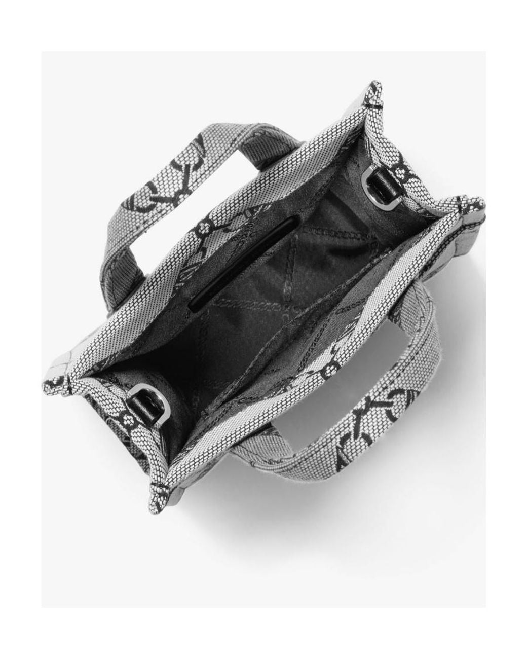 Michael Kors Gray Gigi Logo Jacquard Extra-Small Crossbody Bag