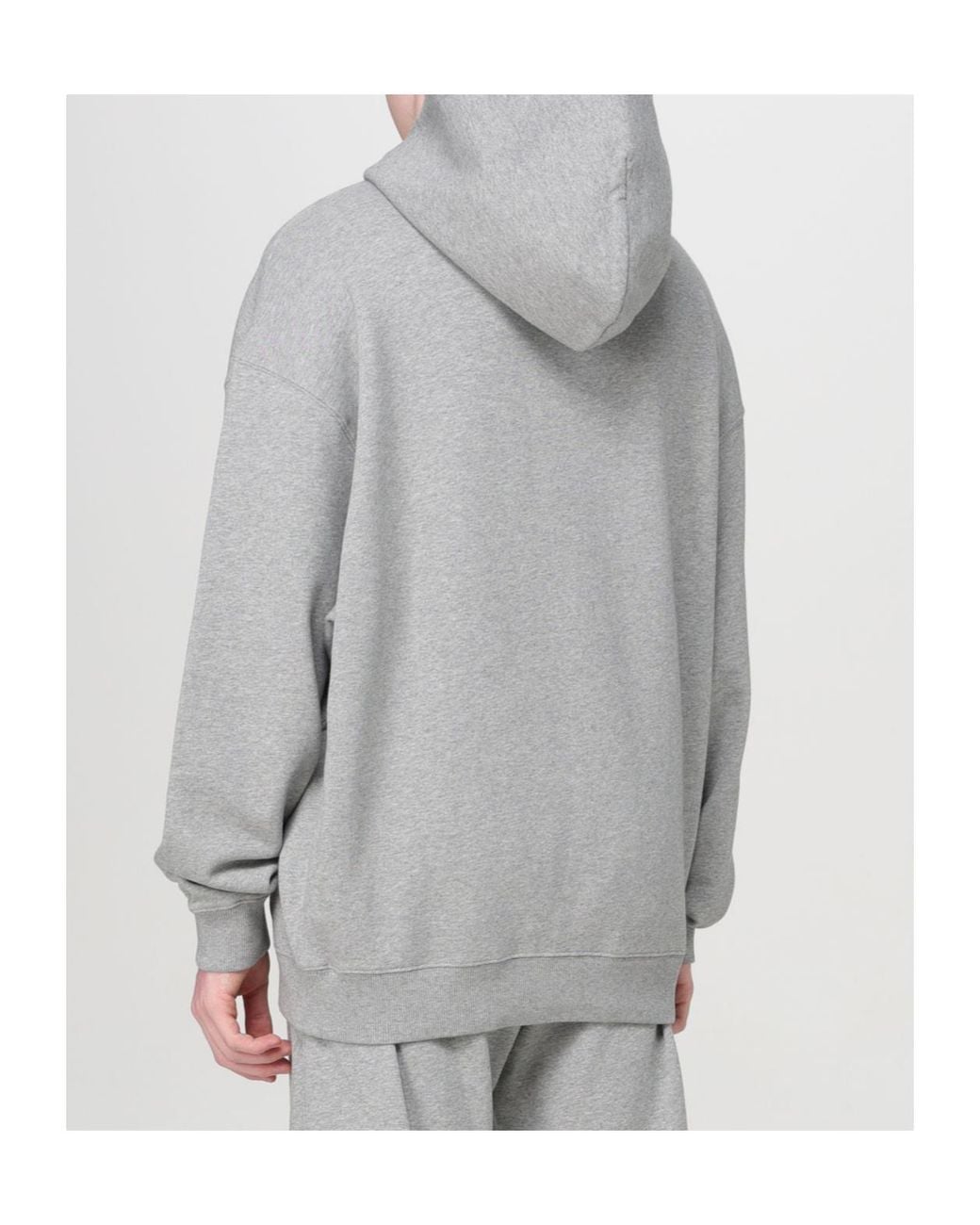 Marcelo Burlon Gray County Of Milan Logo Printed Drawstring Hoodie for men