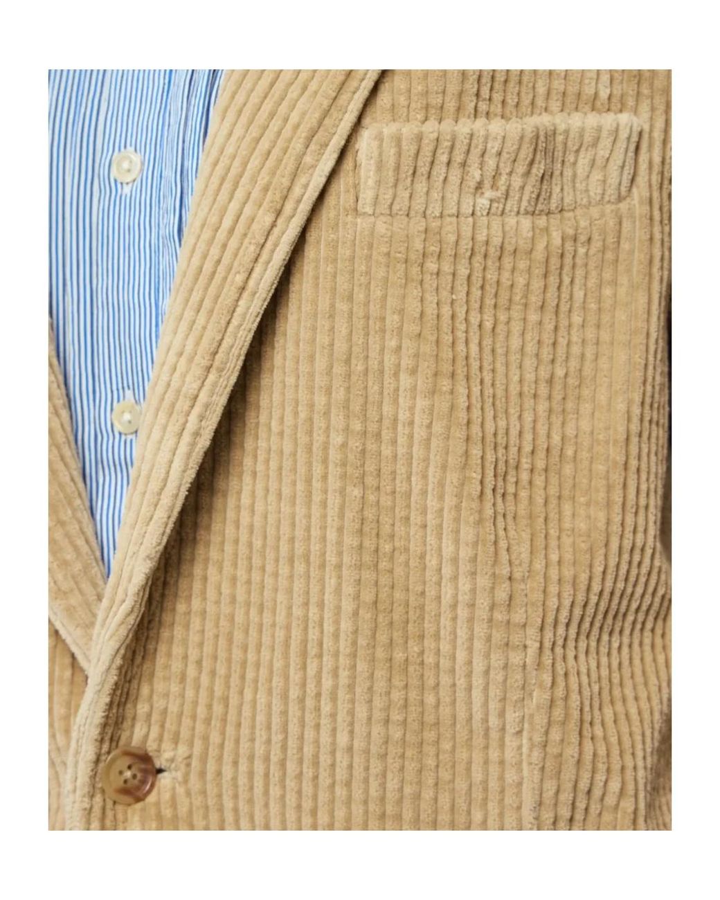 R13 Natural Single-Breasted Oversized Ragged Blazer
