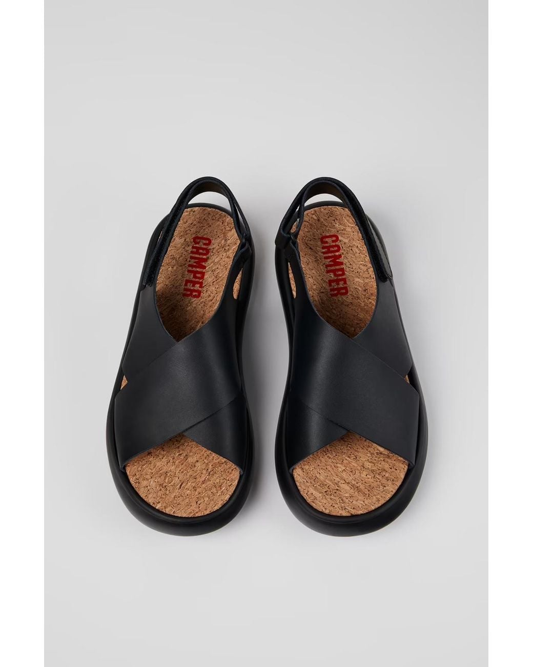 Camper Black Crisscross-Strap Sandals