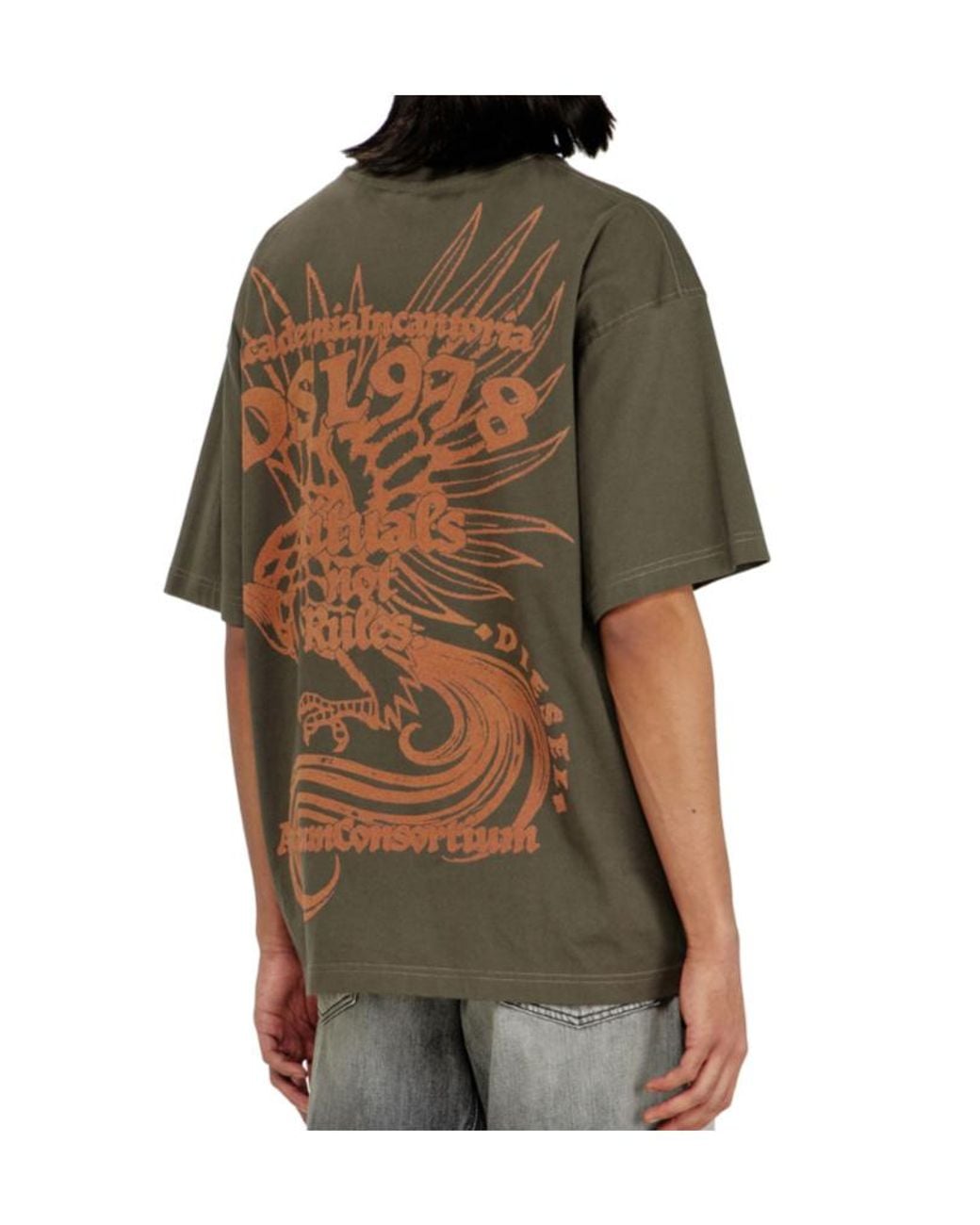 DIESEL Green T Boxt Aa 11 Embroidered T-Shirt for men