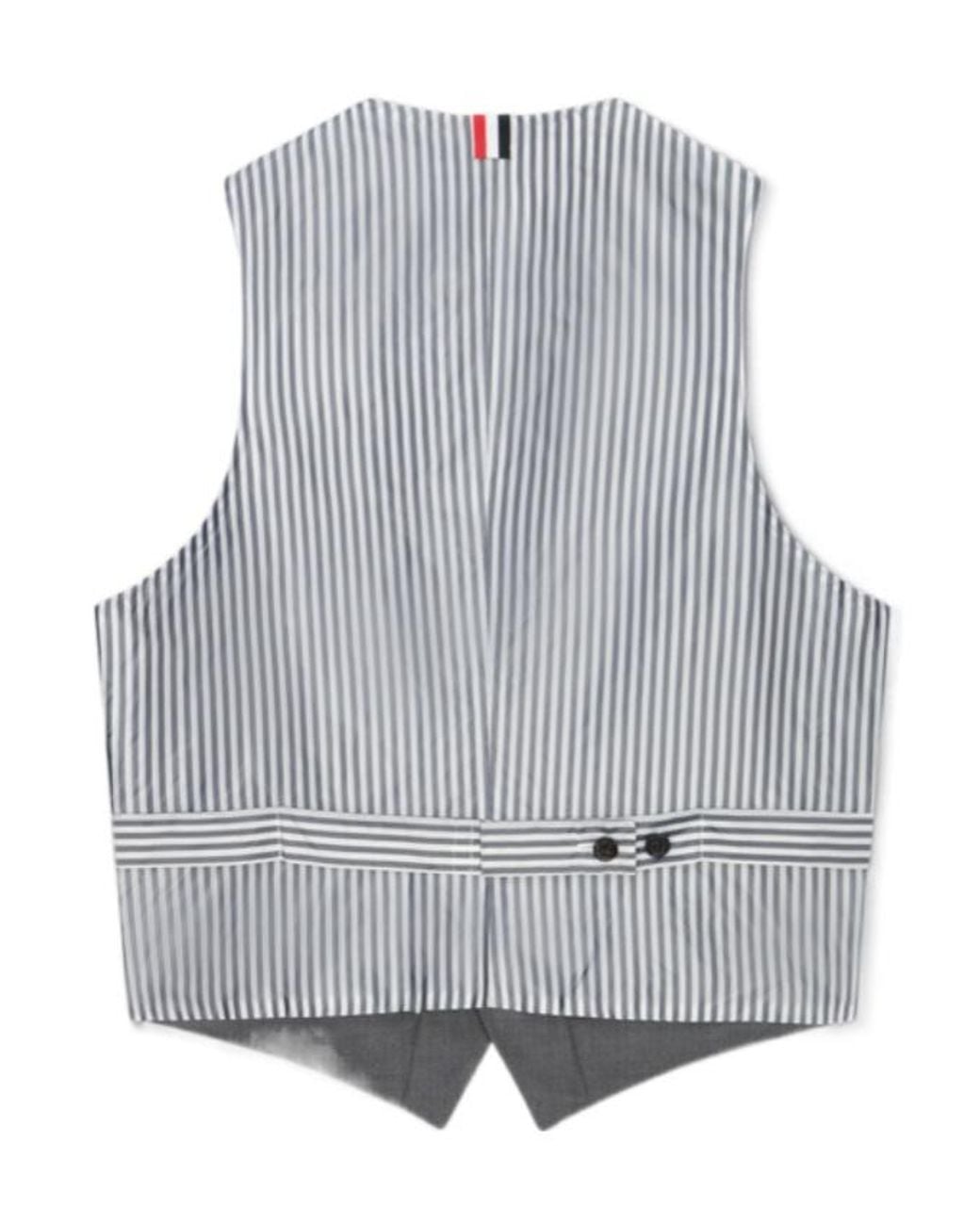 Thom Browne Gray Super 120's Twill 5-Button Vest for men