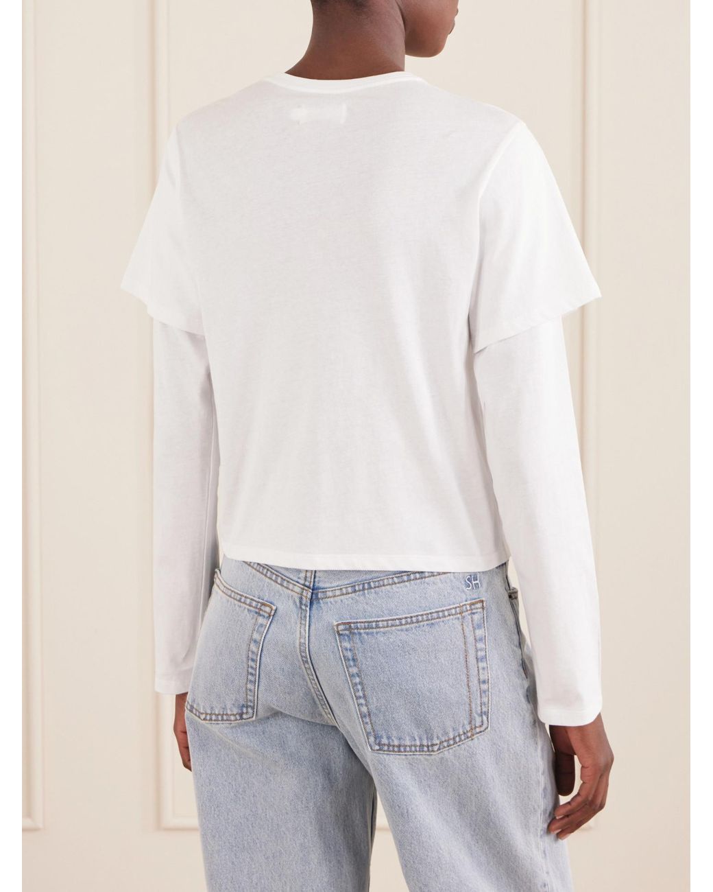 Still Here White Double Cotton-Jersey T-Shirt