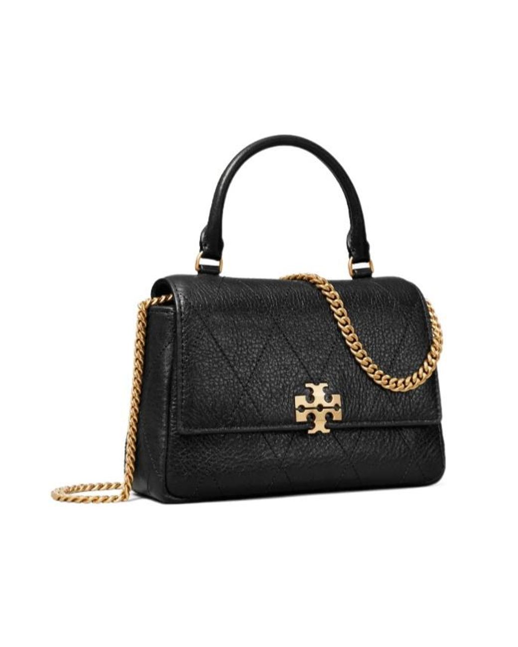 Tory Burch Black Charlie Quilted Chain Tote Bag
