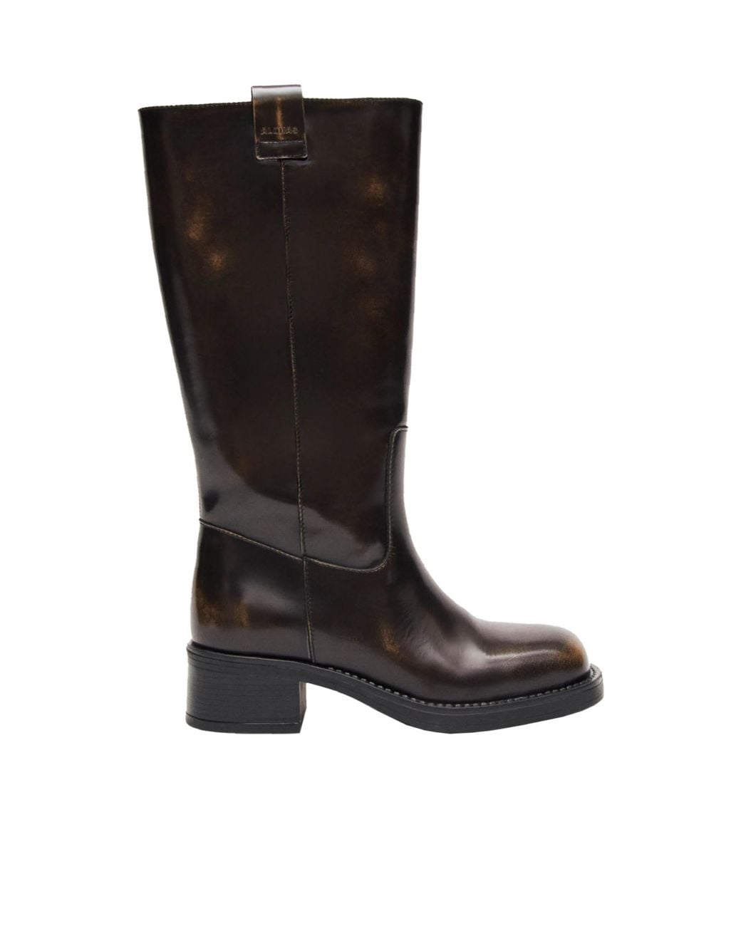 Alohas Black Round-Toe Biker Boots