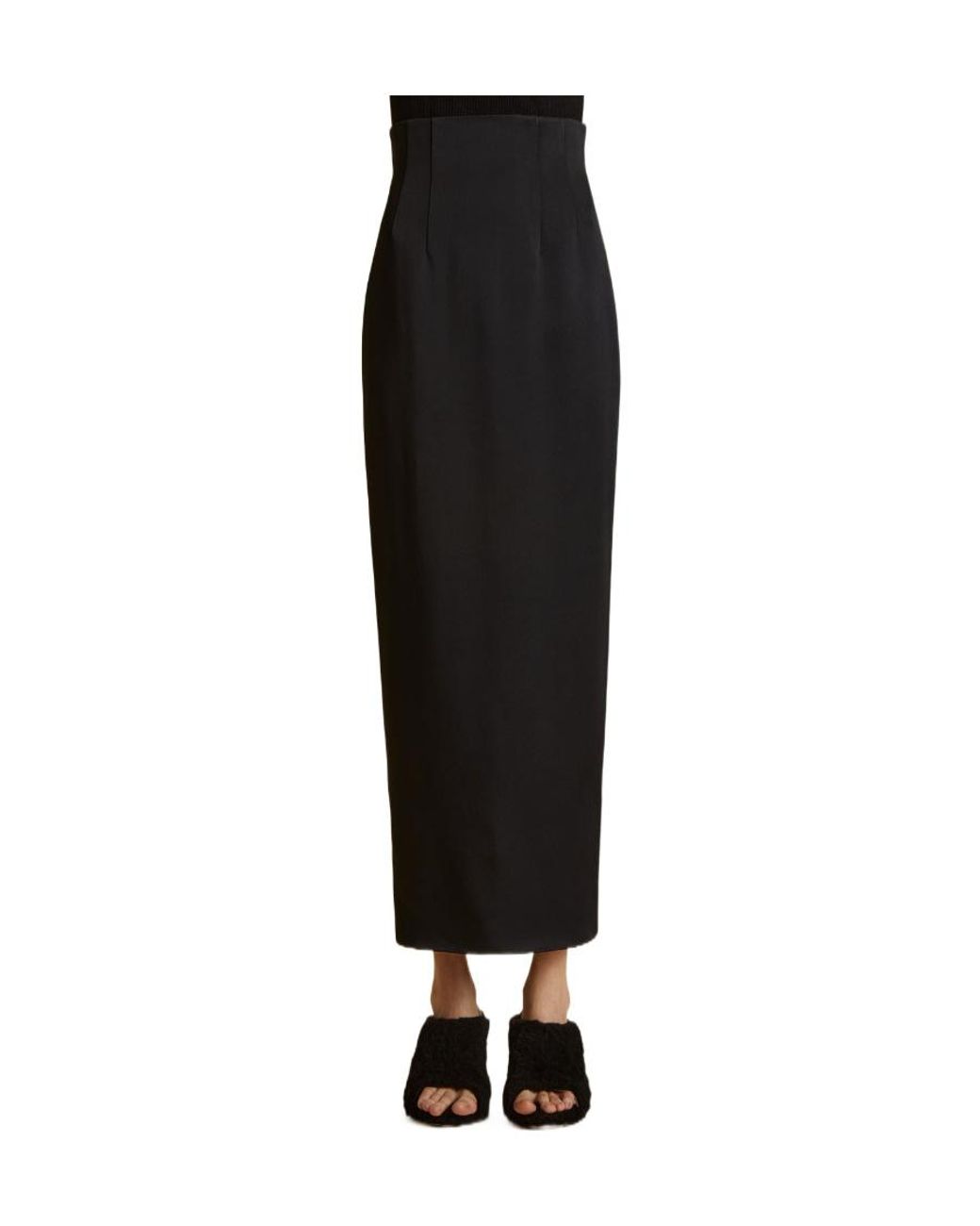 Khaite Black The Loxley High-Waisted Midi Skirt