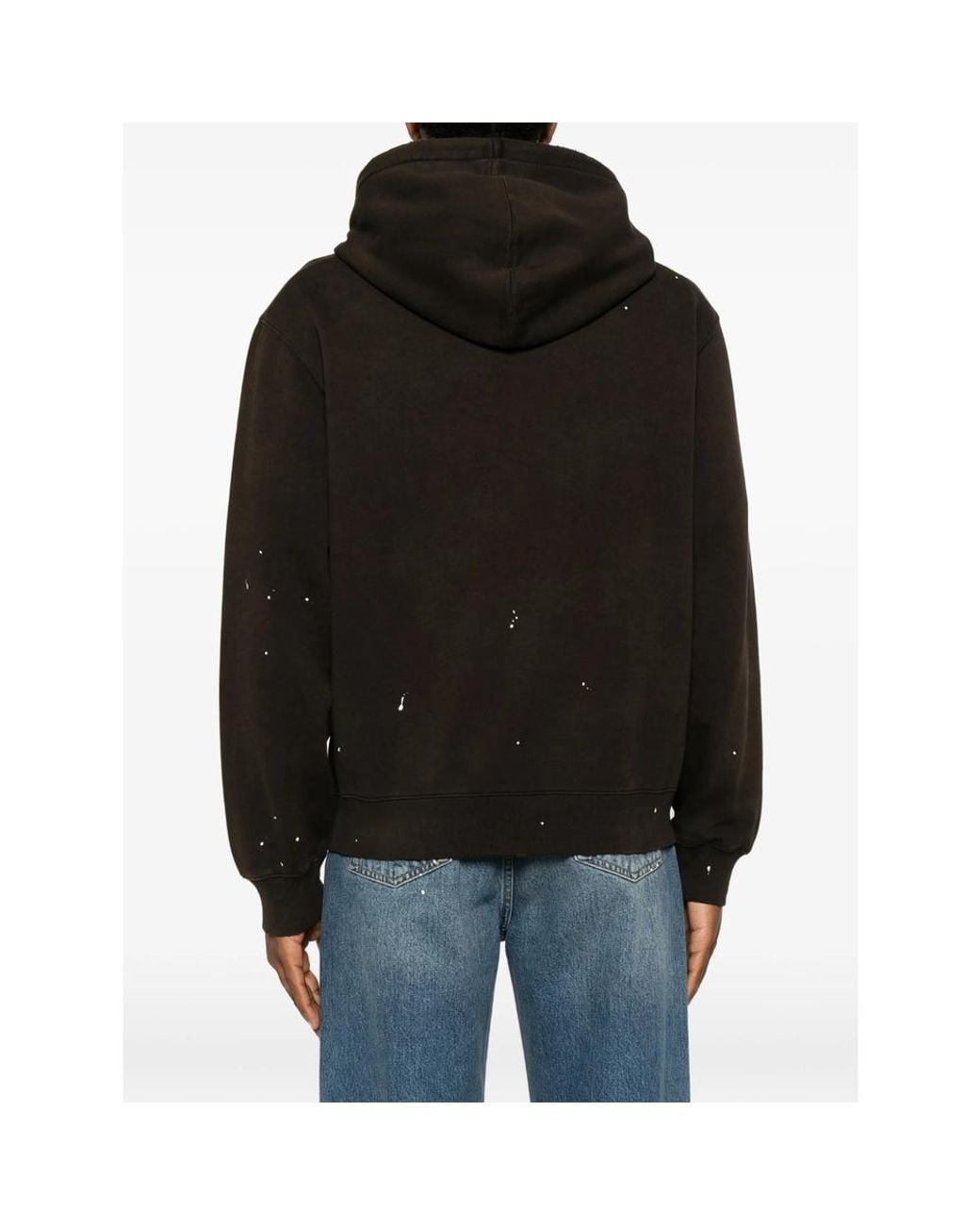 Carhartt Brown Paint-Splatter Zip-Up Hoodie for men