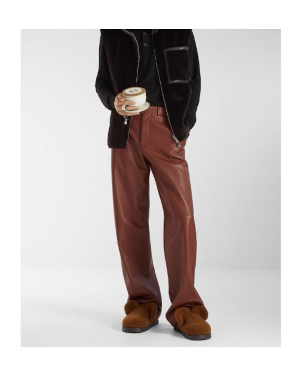 Fendi Brown 3D Detail Slip-On Sabots for men