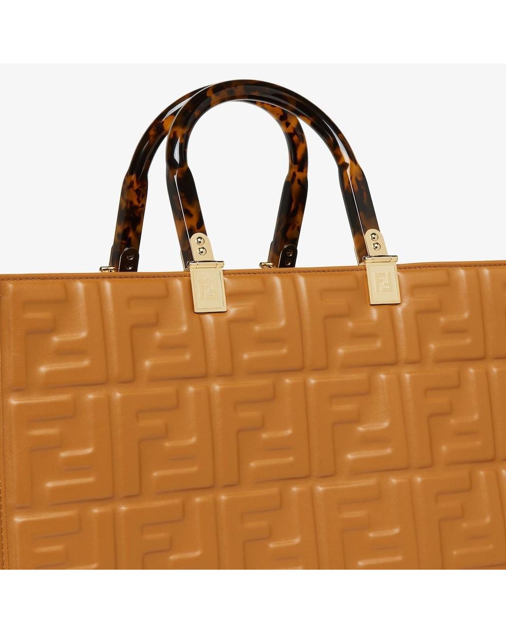 Fendi Brown Monogram Embossed Tote Bag