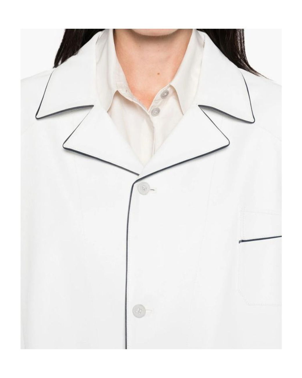 Prada White Nappa Leather Shirt