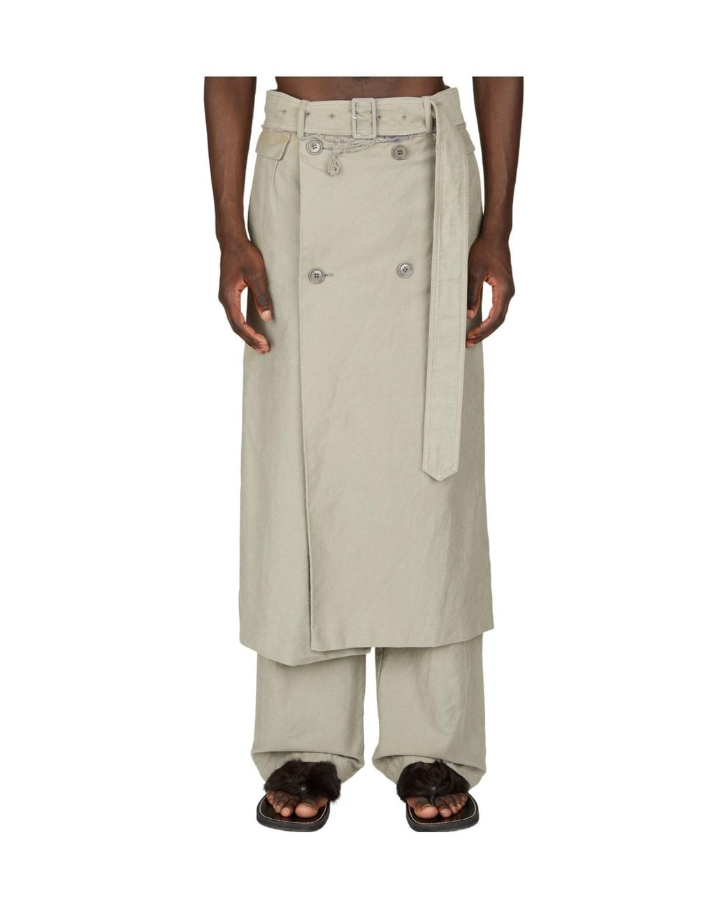 Dries Van Noten Natural Wrap Casual Pants for men