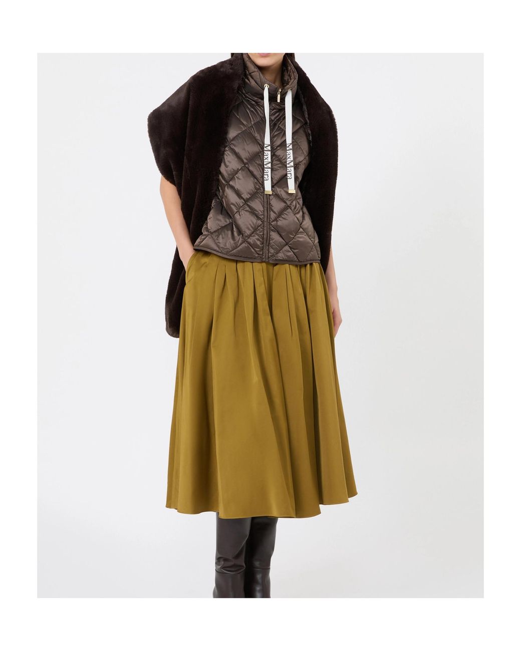 Max Mara Brown Quilted Turtleneck Gilet