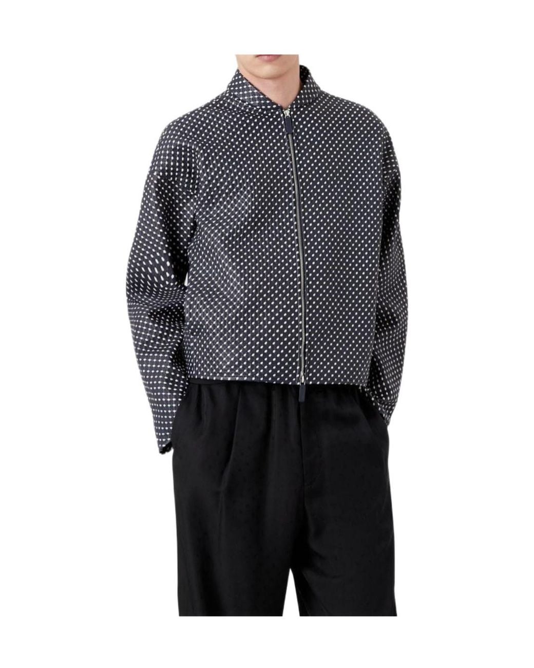 Emporio Armani Blue Collar Zip-Up Jacket for men