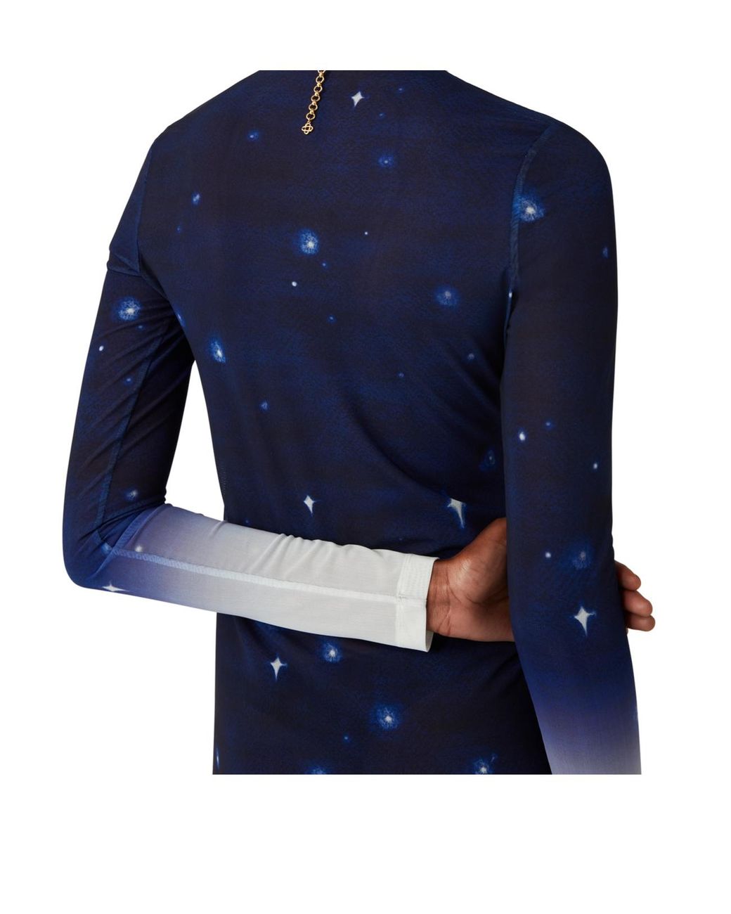 Casablanca Blue Graphic Printed High-Neck Top
