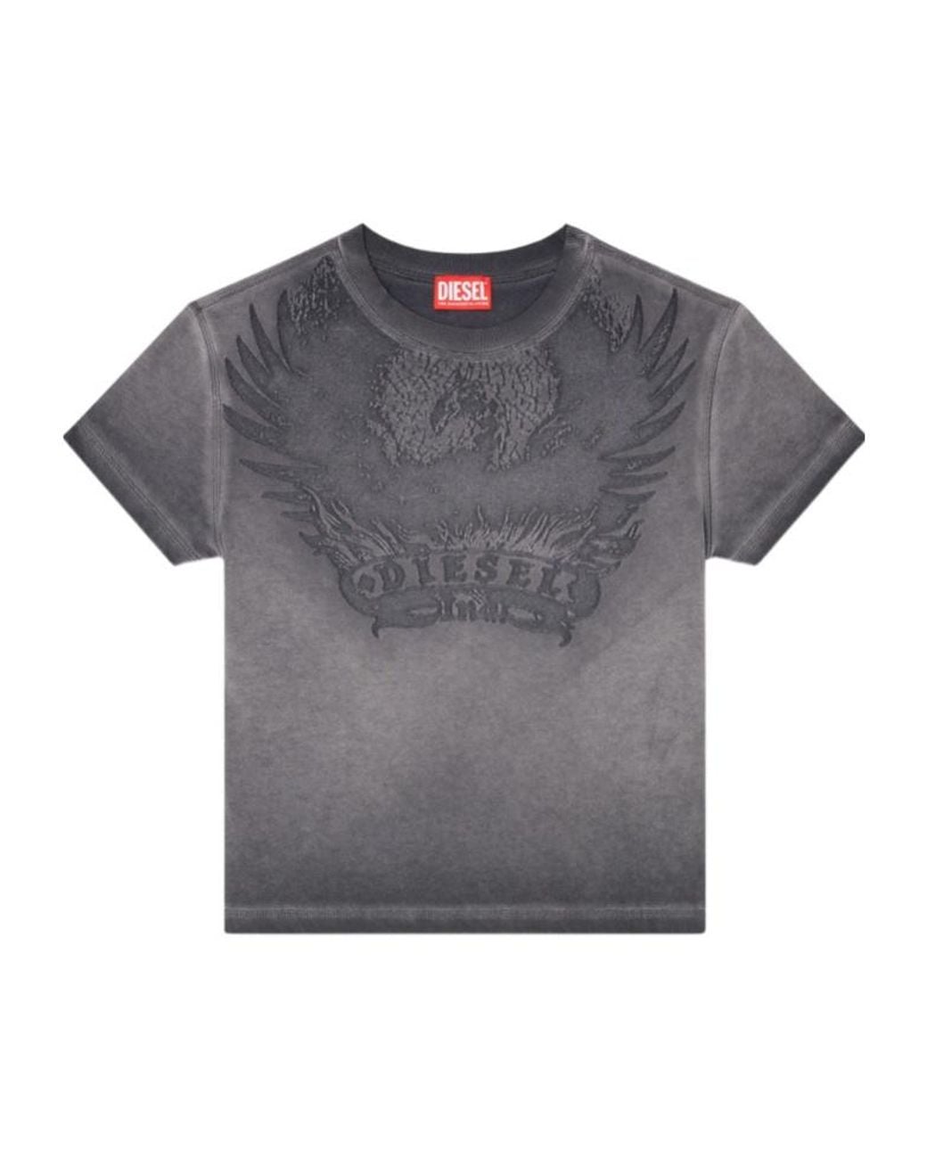 DIESEL Gray Dévoré Phoenix Slim Fit T-Shirt