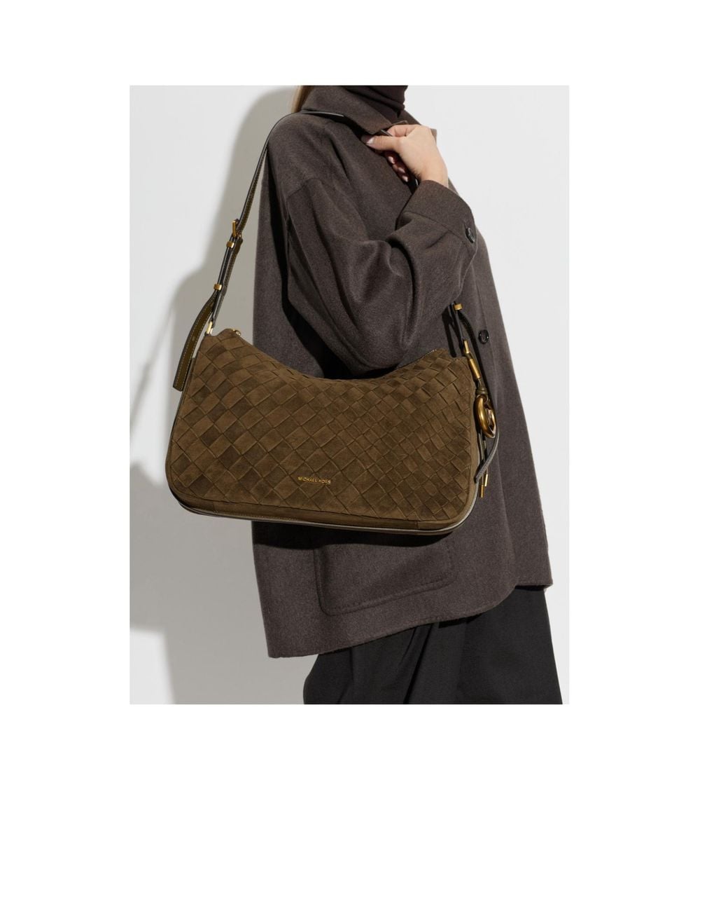 MICHAEL Michael Kors Brown Michael Kors Nolita Woven Shoulder Bag