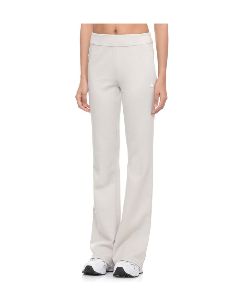 K-Way Gray Logo Patch Flared Pants