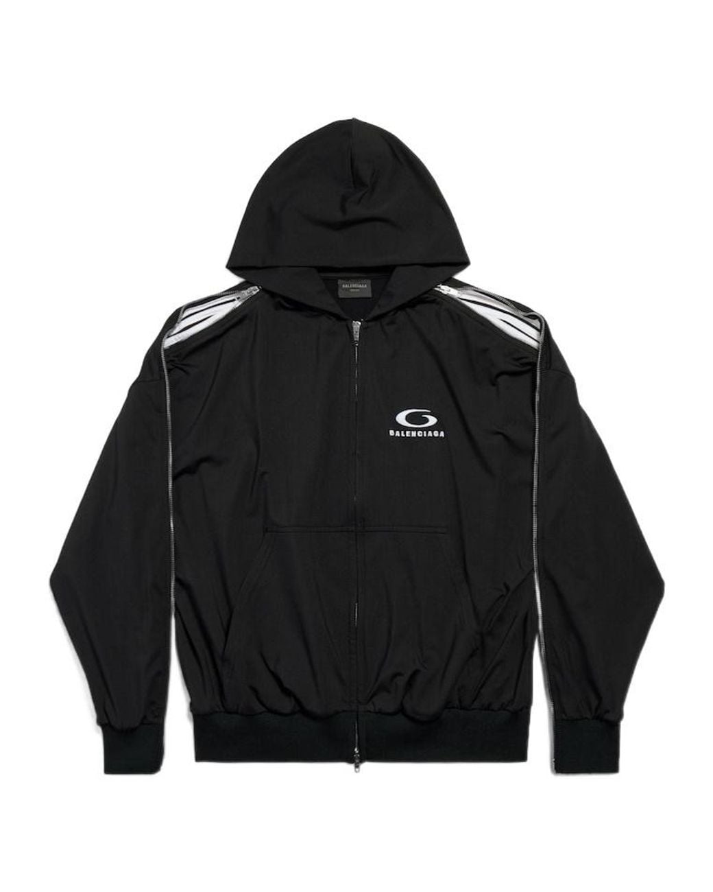 Balenciaga Black Zipped Zip-Up Hoodie for men