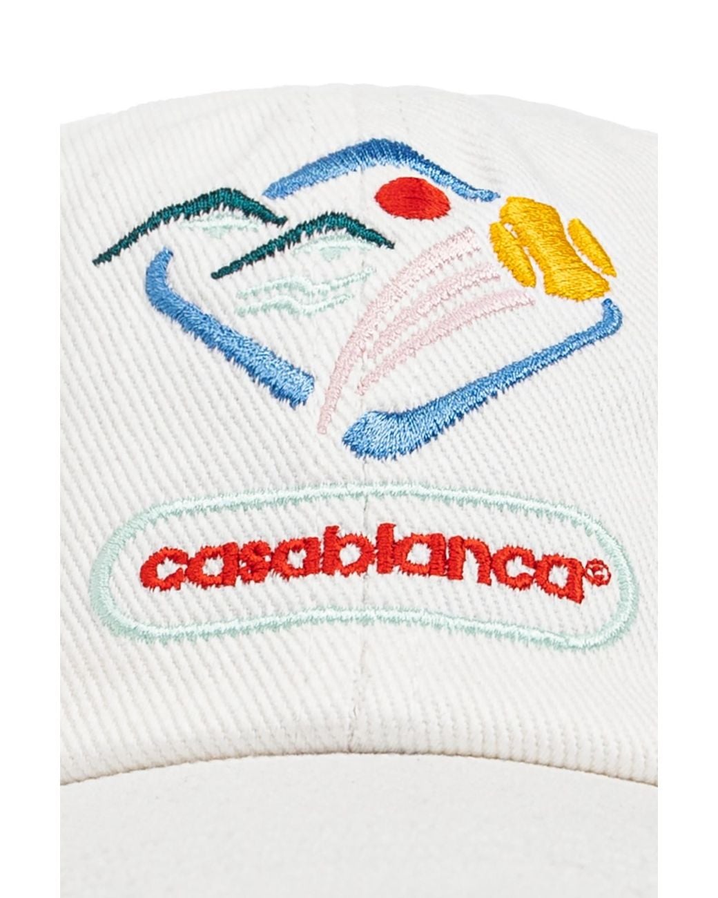 Casablanca White Logo Embroidered Baseball Cap for men