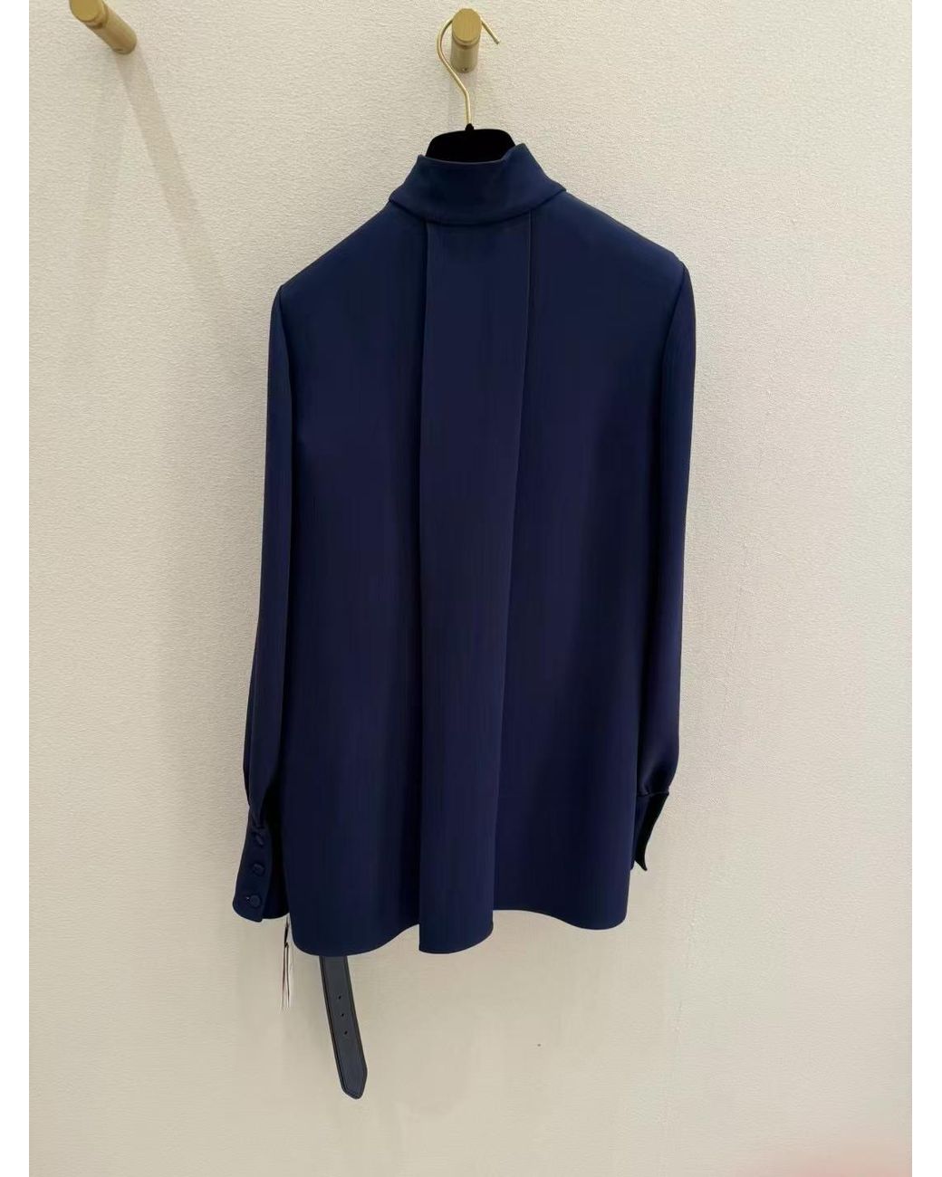 Valentino Blue Pleat Detailed Belted Top