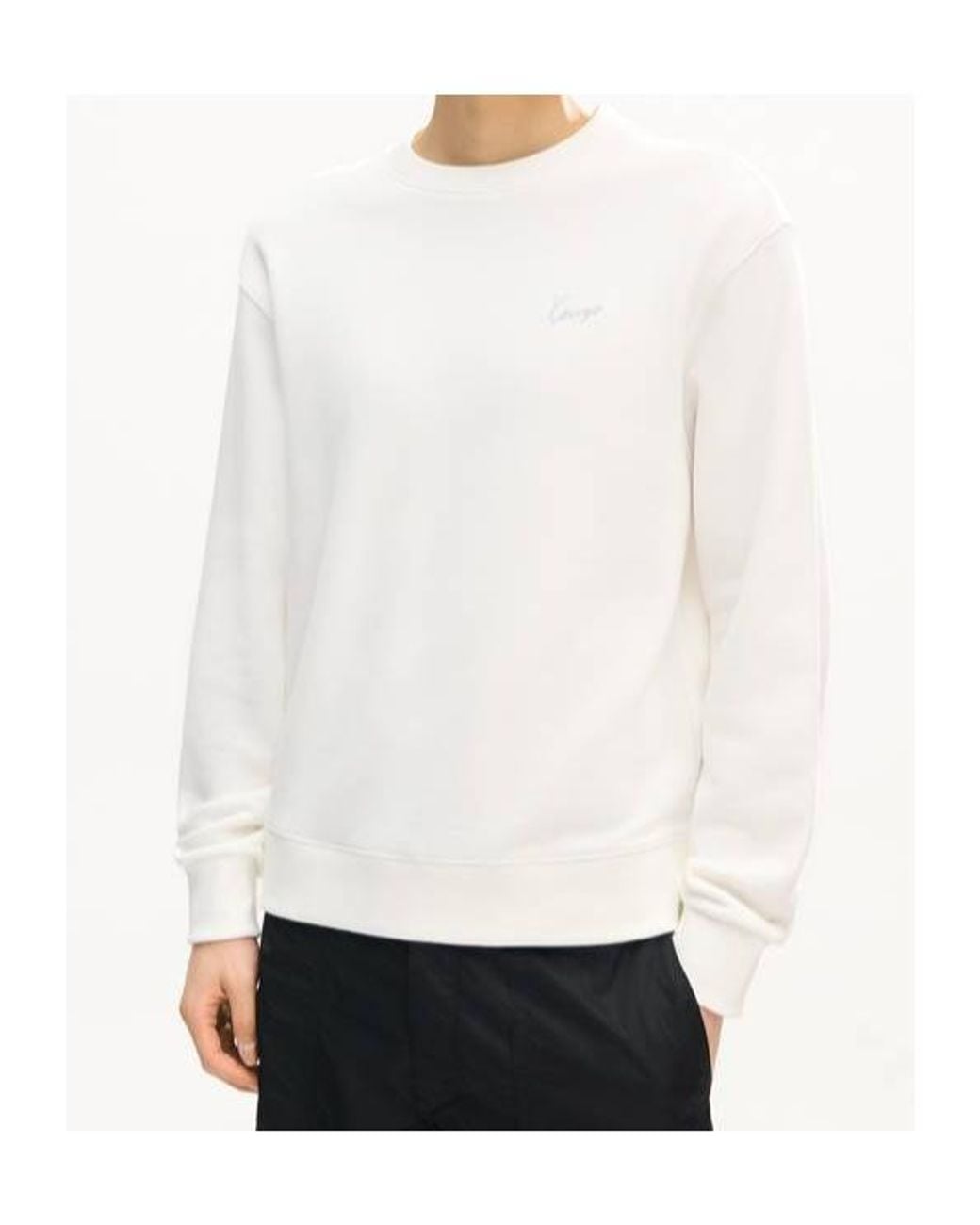 KENZO White Logo Embroidered Crewneck Sweatshirt for men