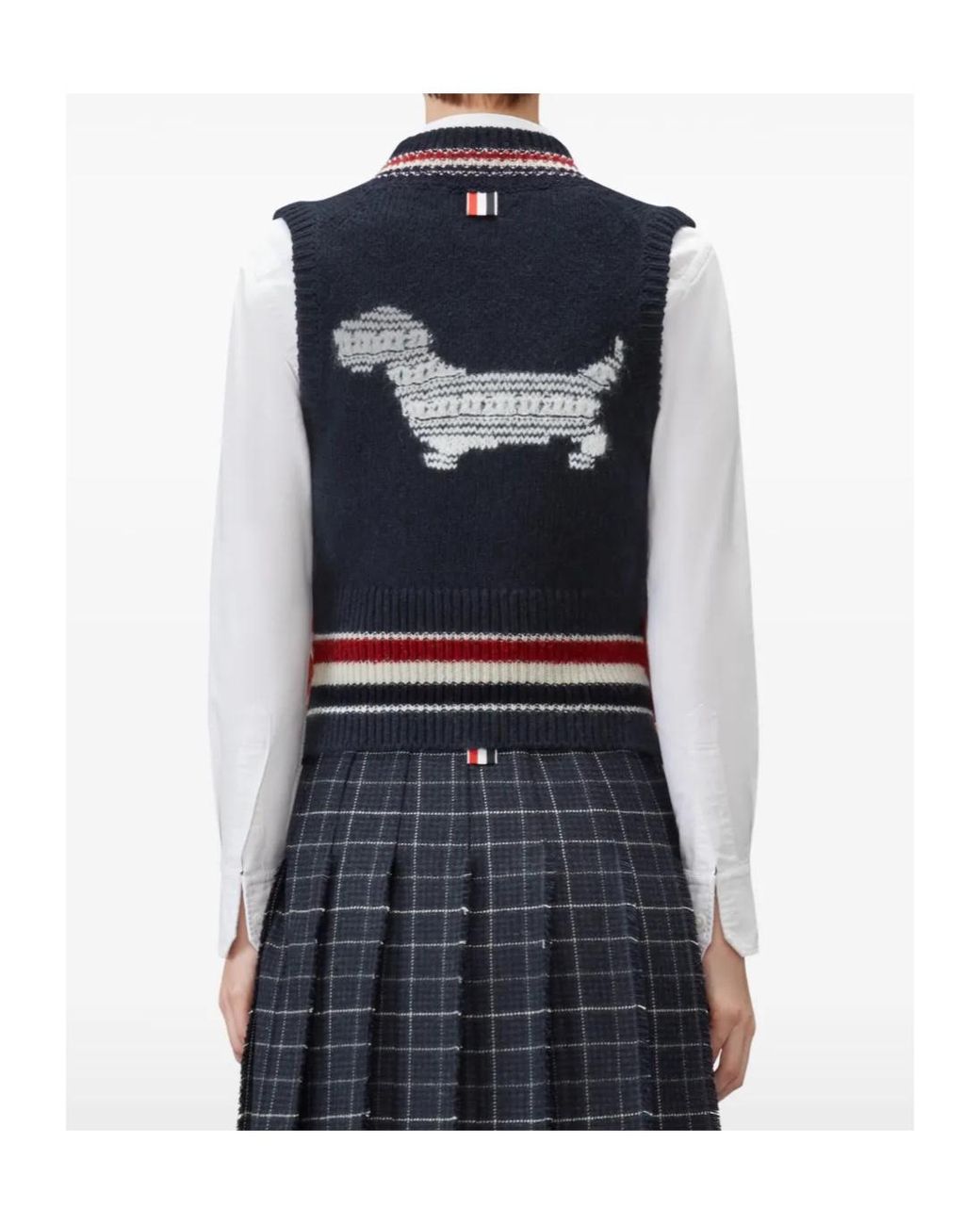 Thom Browne Blue Hector Stripe-Detail Vest