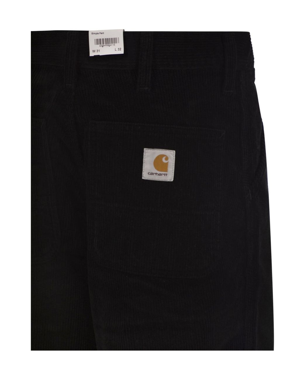 Carhartt Black Simple Corduroy Straight Pants for men
