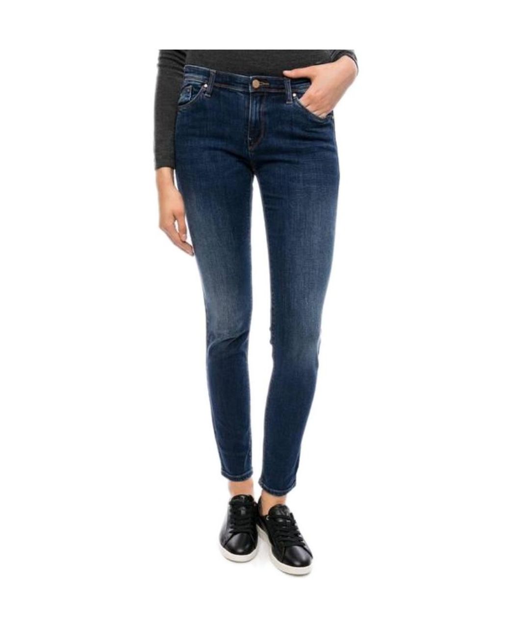 Armani Jeans Blue Logo Details Jeans
