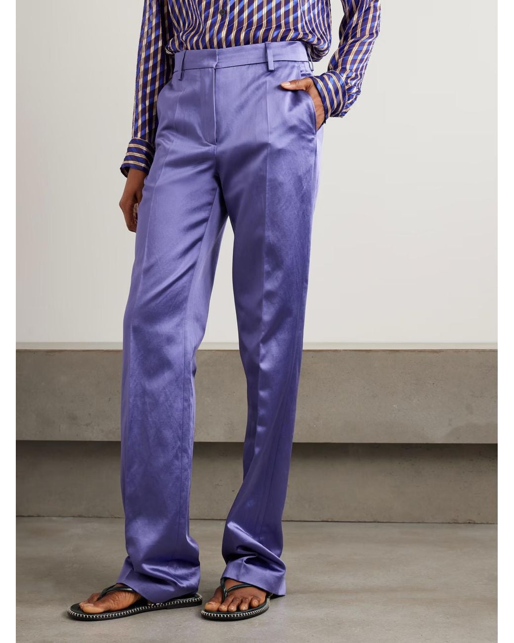 Dries Van Noten Purple Pulla Bis Straight-Leg Pants