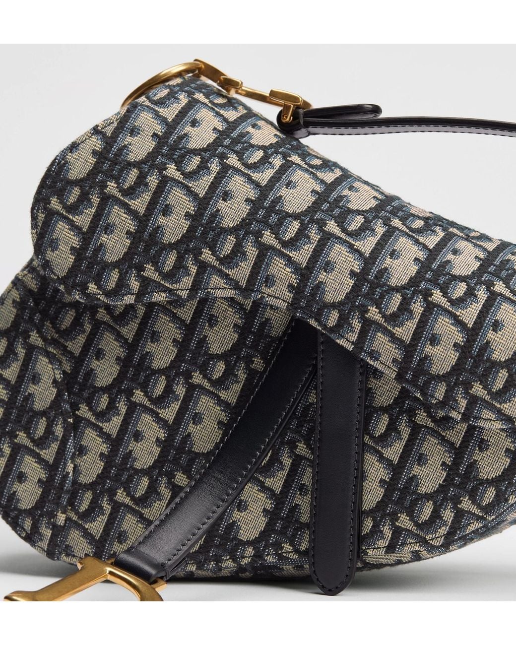 Dior White Small Saddle Bag With Strap