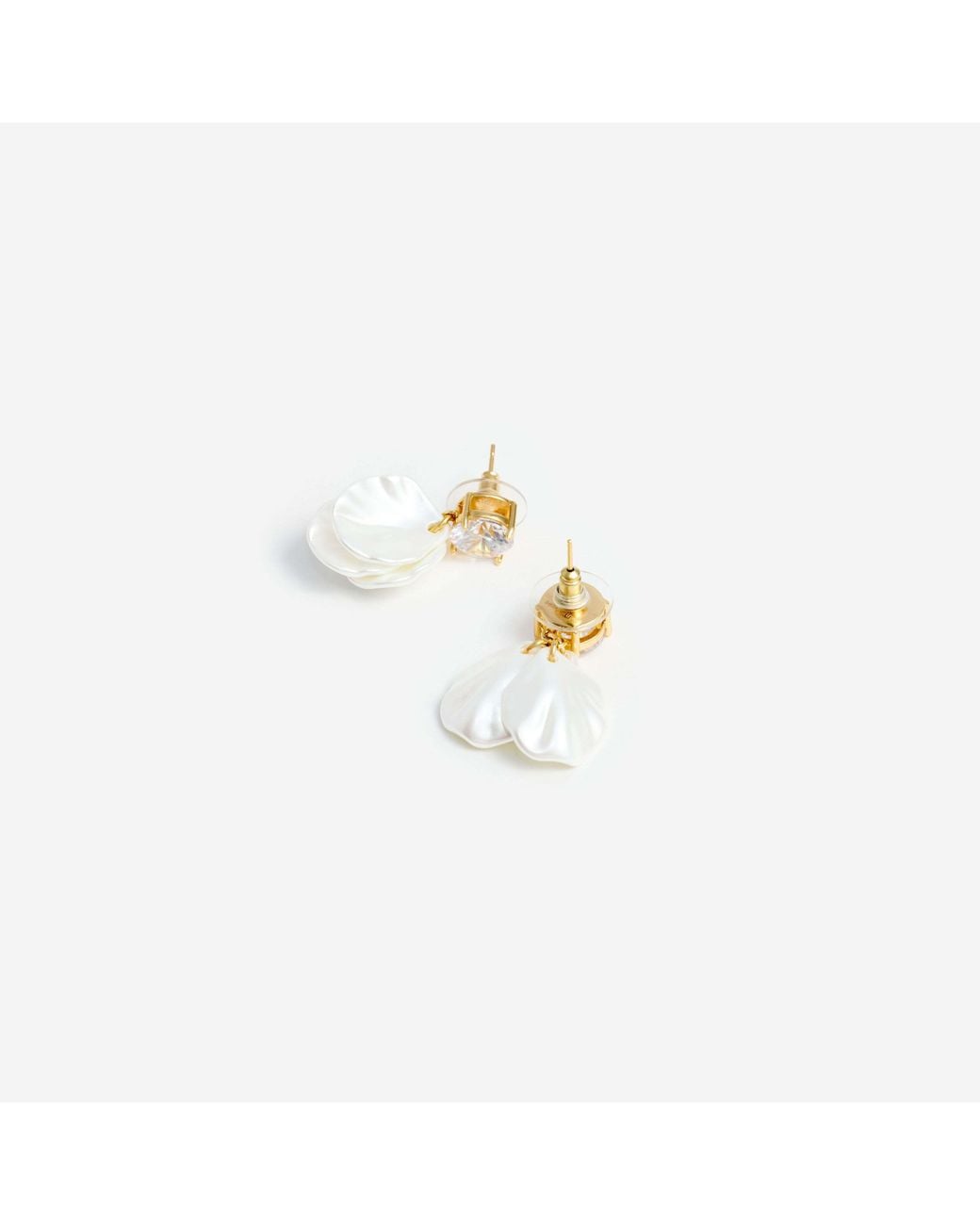 Self-Portrait White Crystal Petal Earrings