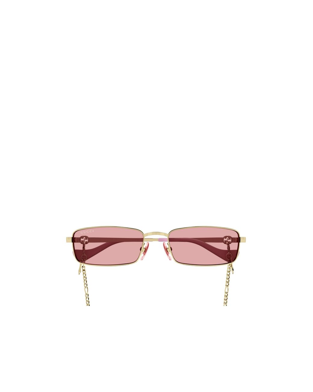 Gucci Pink Eyewear Rectangle-Frame Sunglasses
