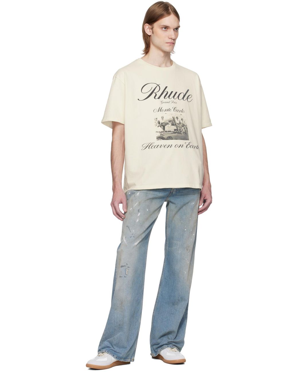 Rhude White Monte Carlo Graphic T-Shirt for men
