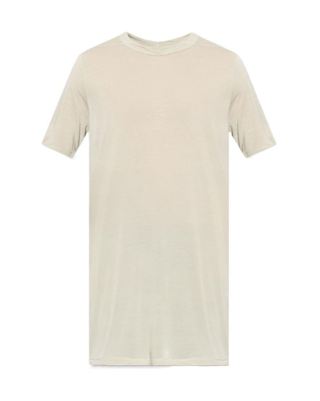 Rick Owens White Crew Neck Long-Length T-Shirt for men