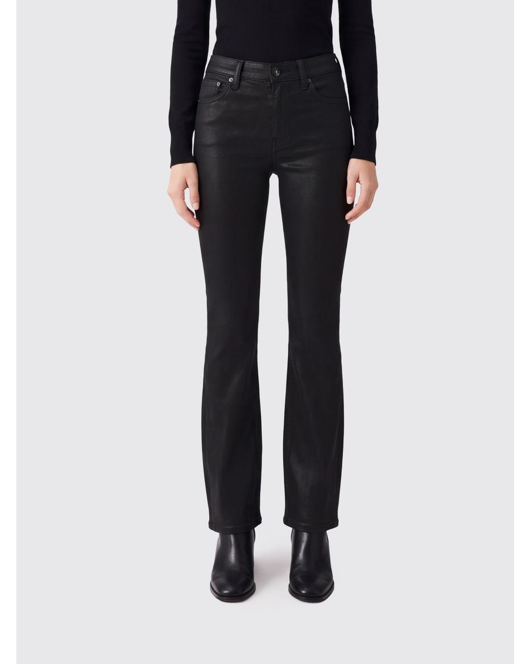 7 For All Mankind Black Coated Skinny Jeans