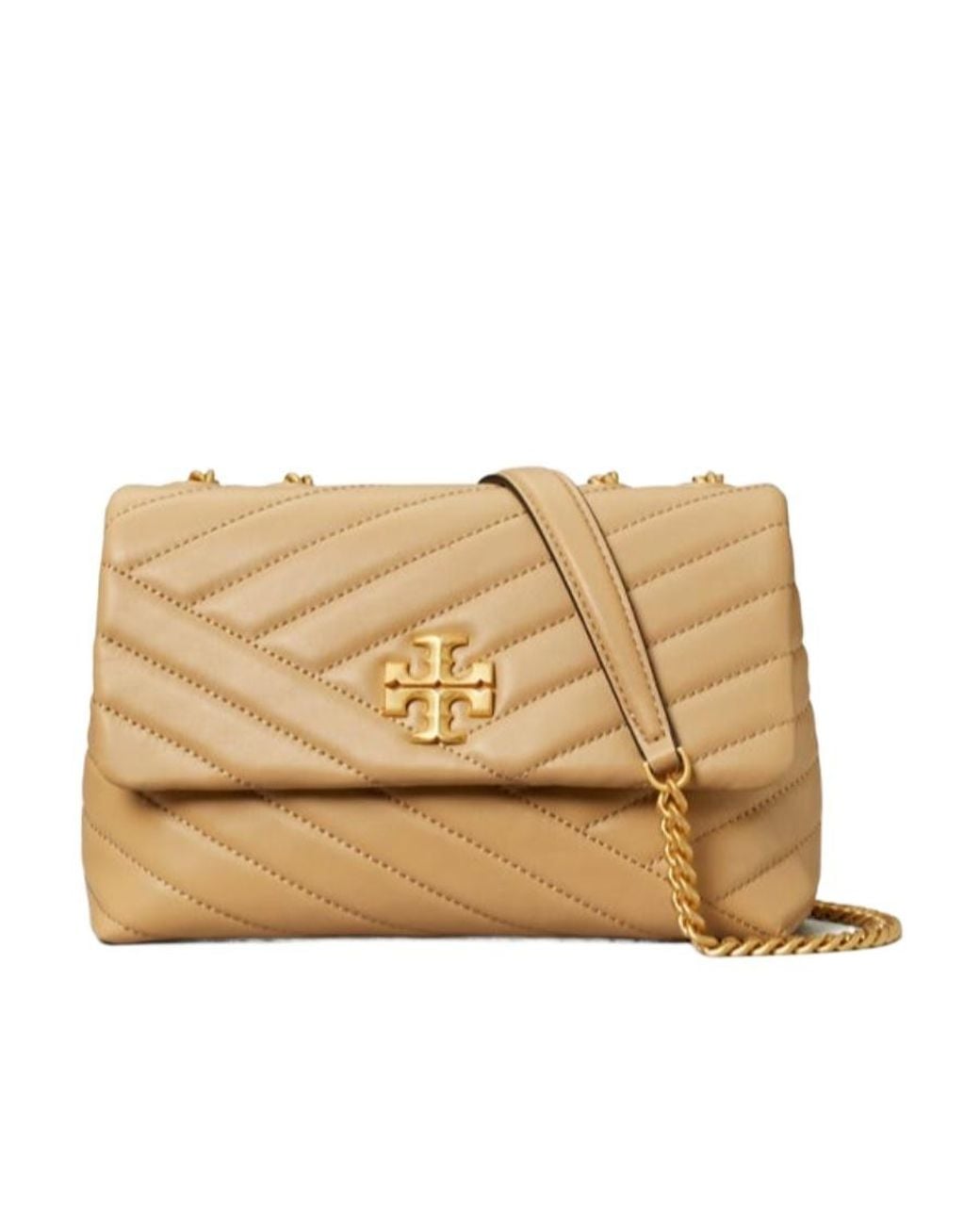 Tory Burch Natural Kira Chevron Convertible Small Shoulder Bag