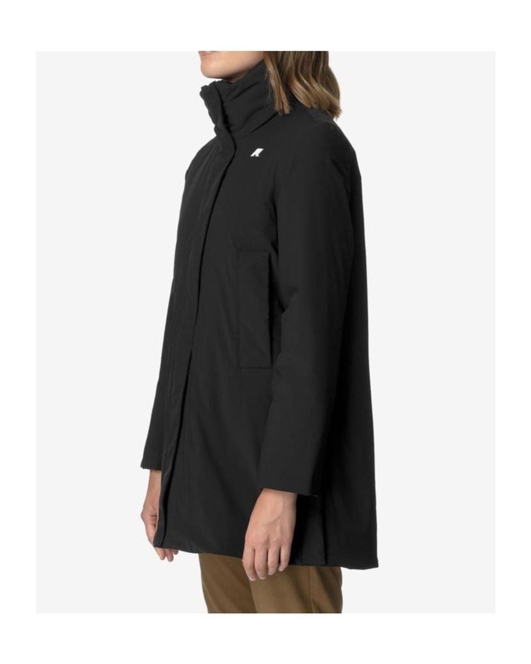 K-Way Black Hooded Padded Coat