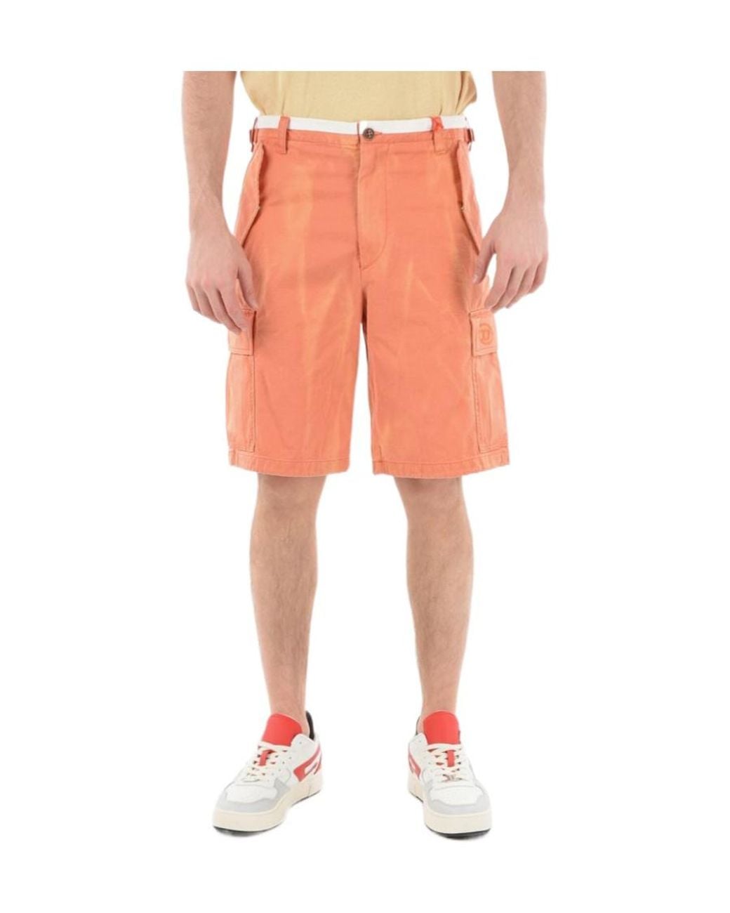 DIESEL Logo Shorts in Orange for Men | Lyst