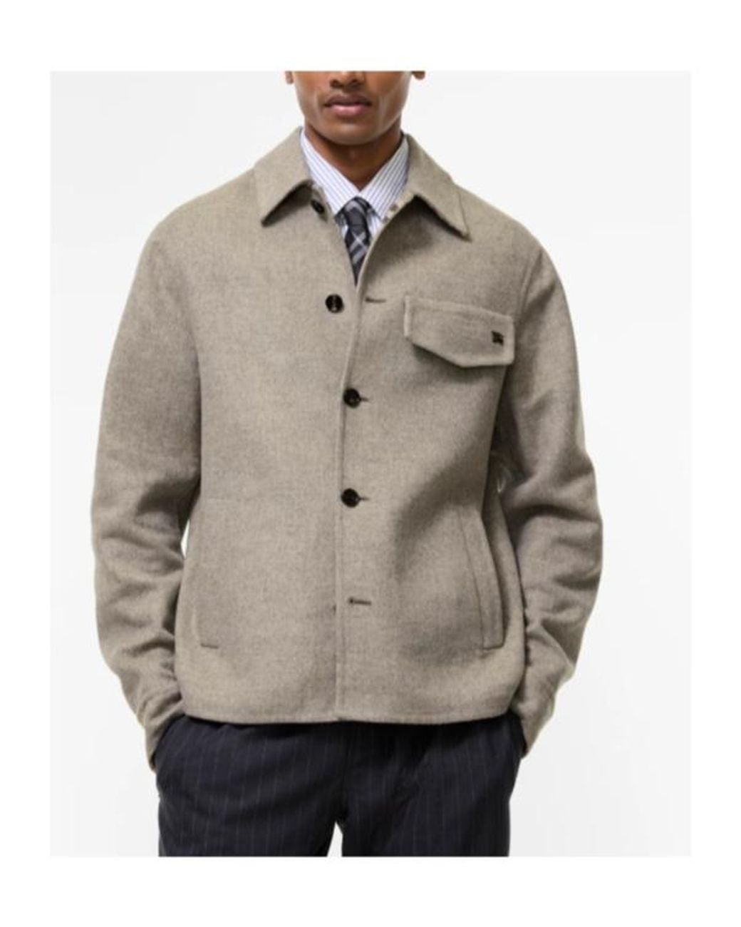 Burberry Brown Wool Thorn Overshirt for men