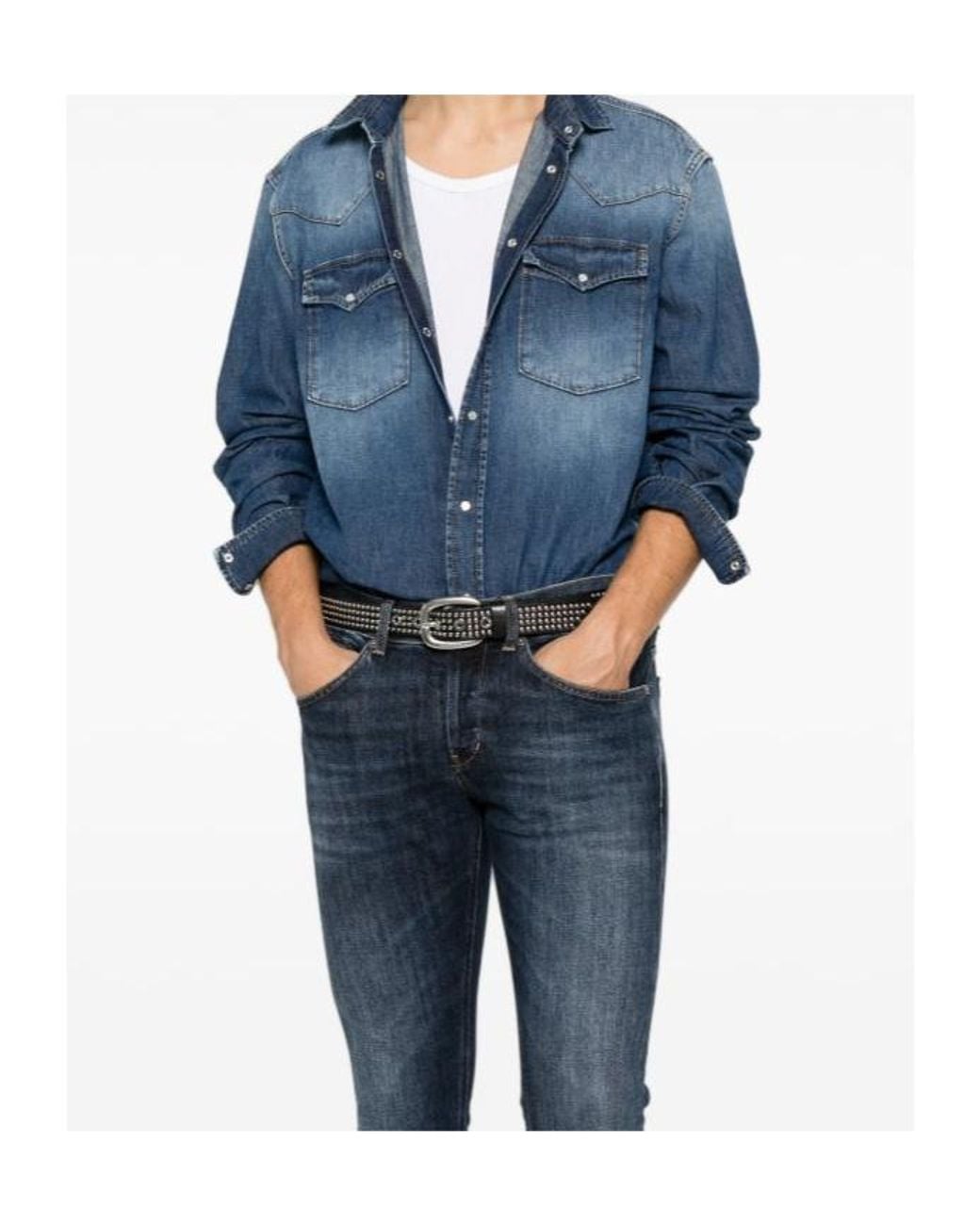 Dondup Blue Denim Shirt for men