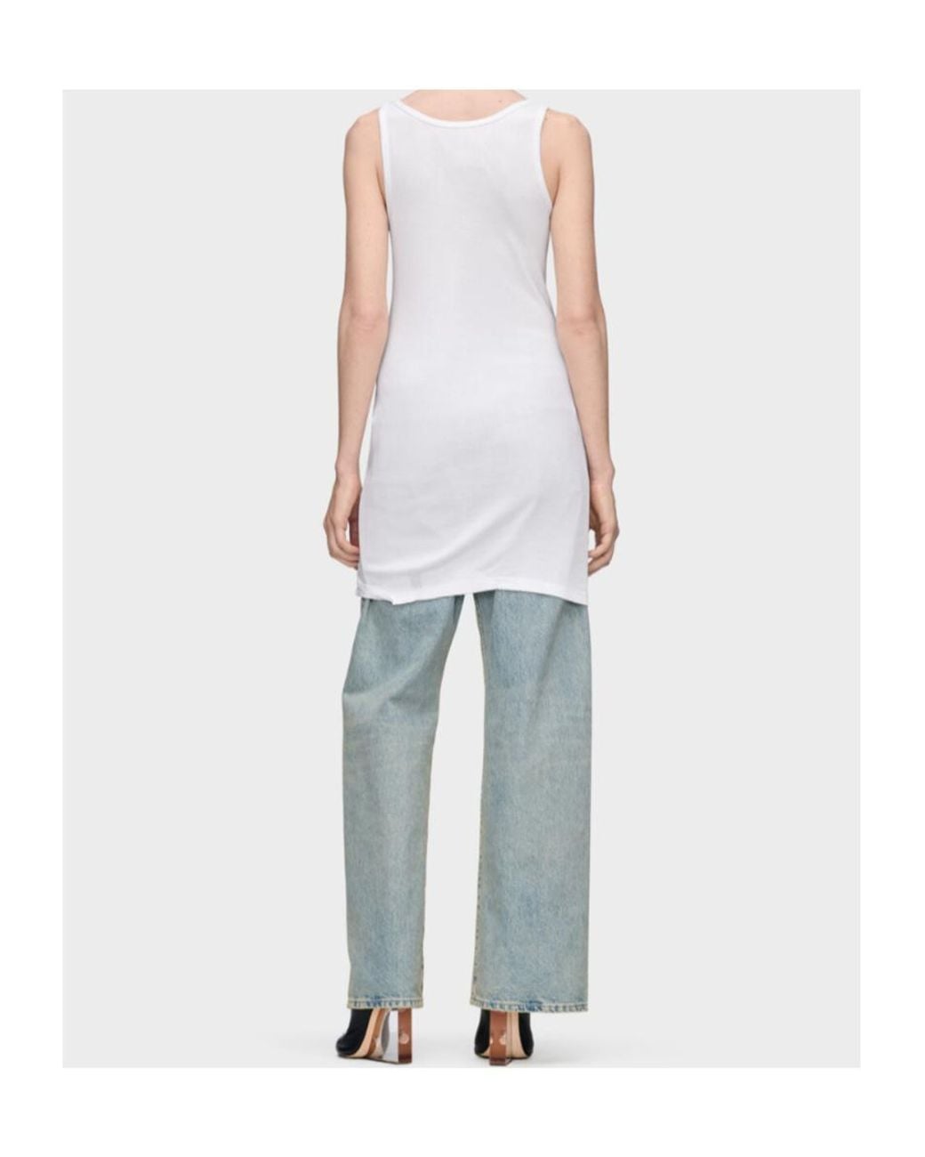 Maison Margiela White Taped Ribbed Mini Dress