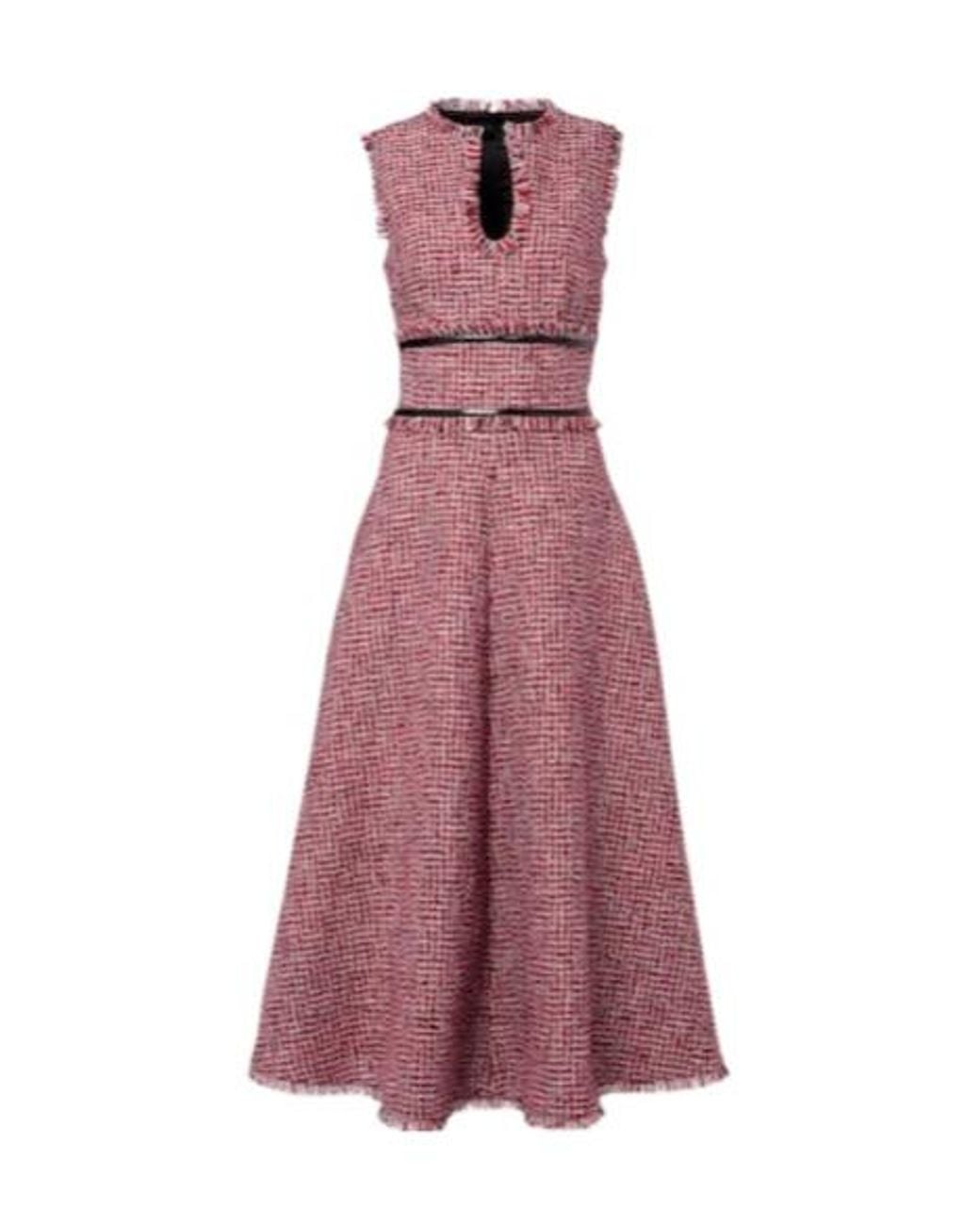 Safiyaa Purple Dorothy Tweed Midi Dress