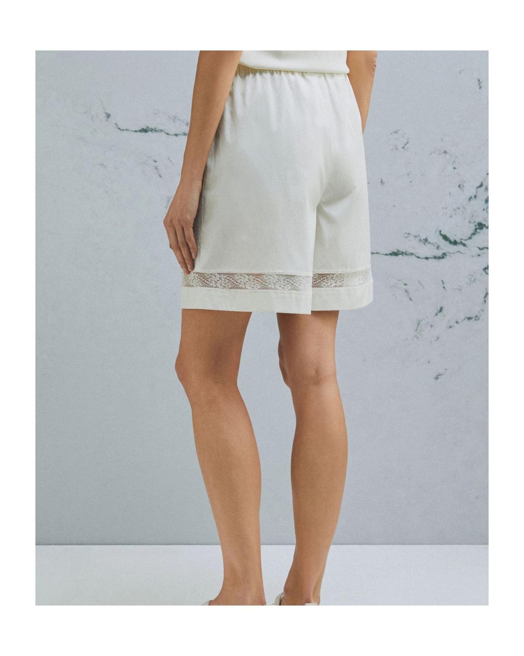 Marella White Lightweight Poplin Shorts