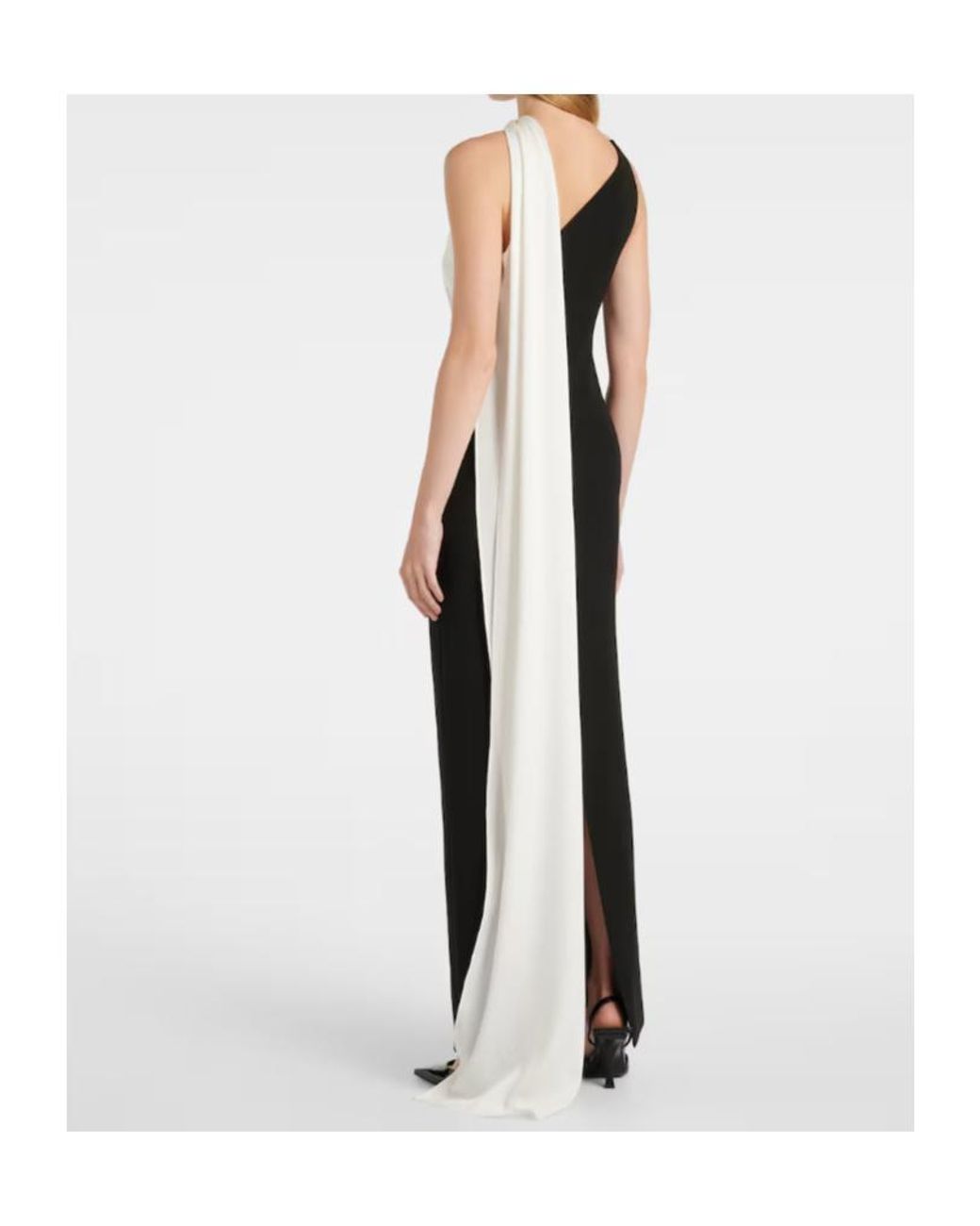 Roland Mouret Black Scarf-Detail One-Shoulder Gown
