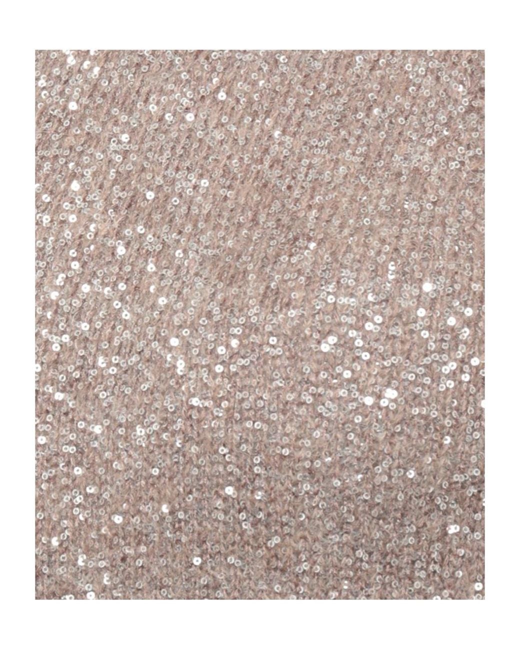 D.exterior Brown Sequined High Neck Knitted Top