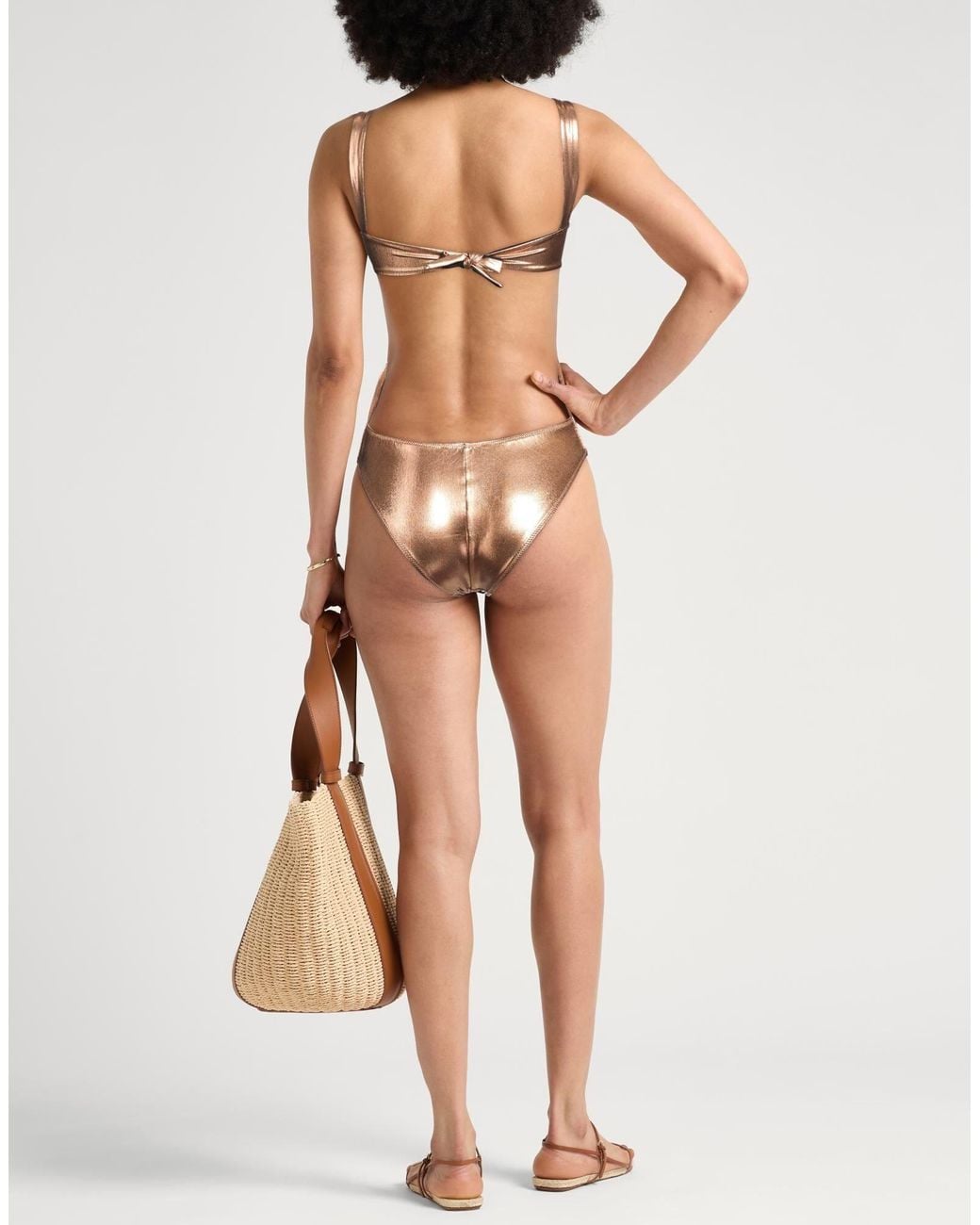 MAX&Co. Brown Solid-Color Swimwear
