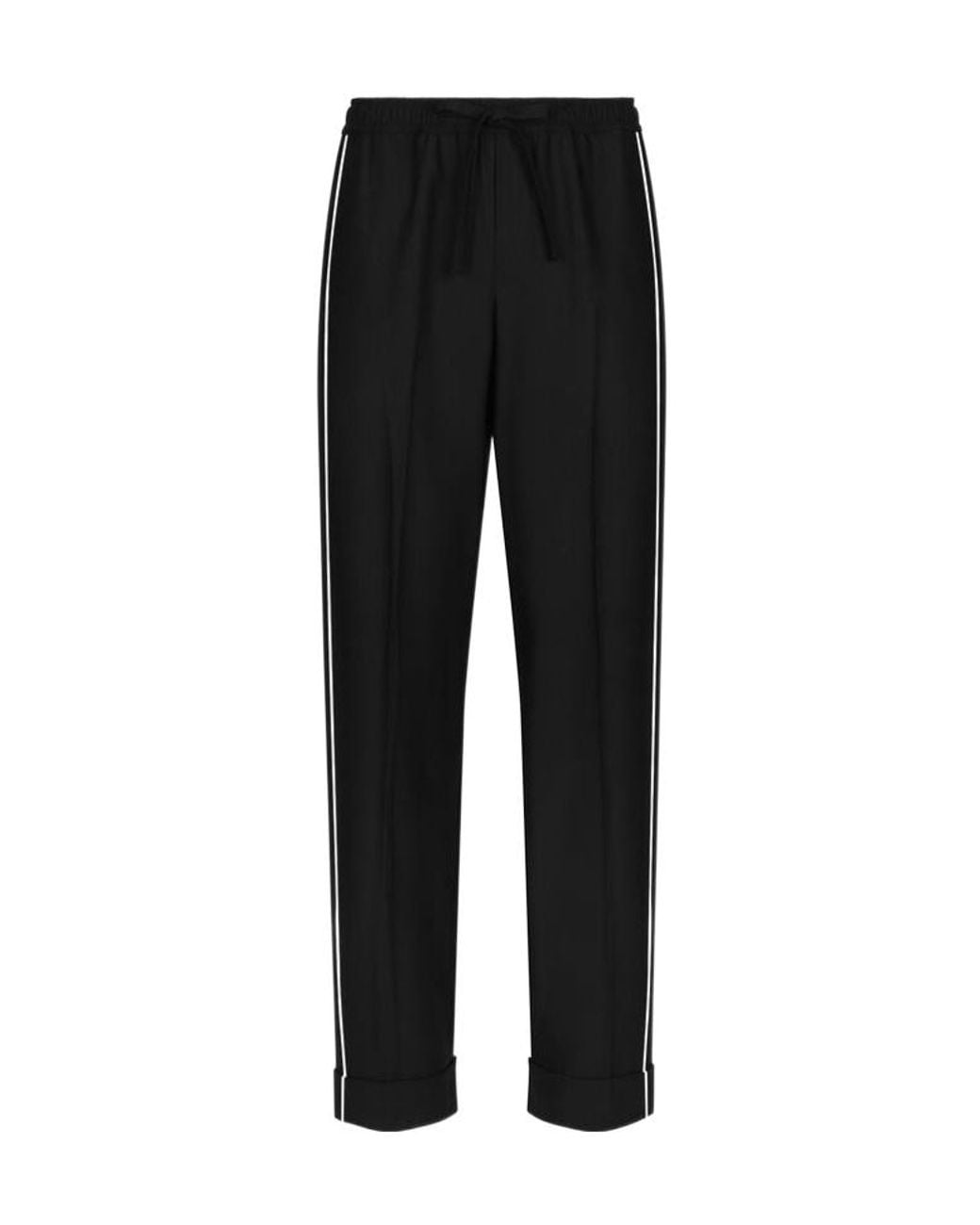 Dolce & Gabbana Black Piping Detailed Pajama Pants for men